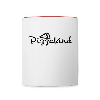 Pizza Kind - Tasse zweifarbig - Weiß/Rot - Vorne