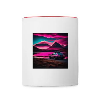 car - Tasse zweifarbig - Weiß/Rot - Vorne