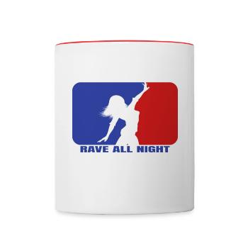 RAVE ALL NIGHT WOMAN - Tasse zweifarbig - Weiß/Rot - Vorne