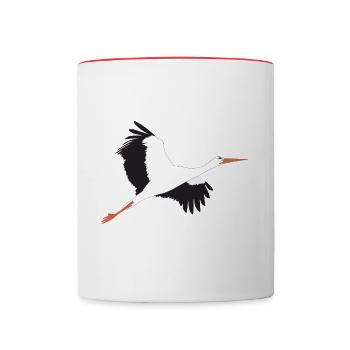La cigogne s'envole - Mug contrasté - blanc/rouge - Devant