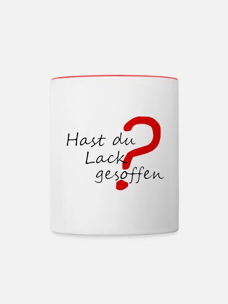 Lack gesoffen - Tasse zweifarbig - Weiß/Rot