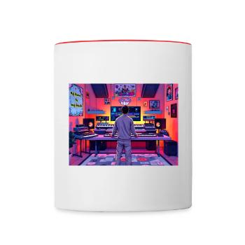 My Home is My Studio No.11 - Contrasting Mug - white/red - Front