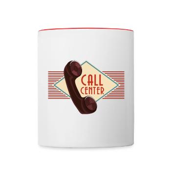 Call Center - Tasse zweifarbig - Weiß/Rot - Vorne