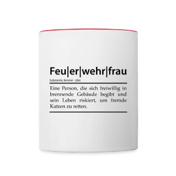 Definition Feuerwehrfrau - Tasse zweifarbig - Weiß/Rot - Vorne