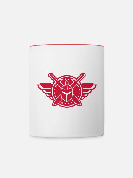 Ritter Emblem 01 - Tasse zweifarbig - Weiß/Rot