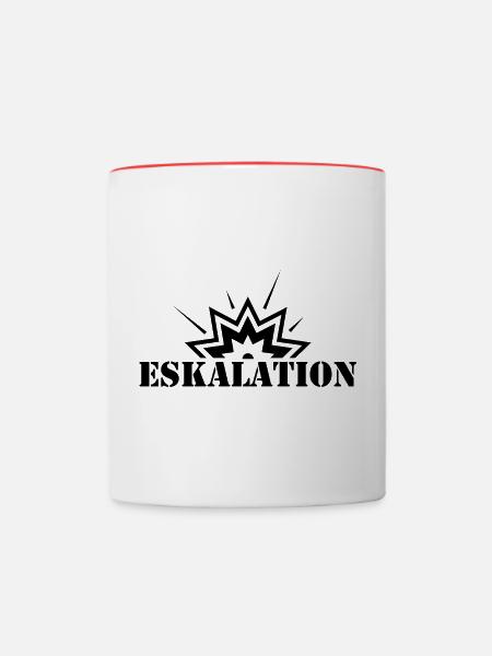 Eskalation Print - Tasse zweifarbig - Weiß/Rot