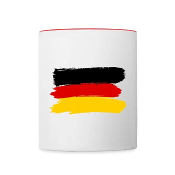 Drapeau allemand Jersey Marchandises Allemagne - Mug contrasté - blanc/rouge - Devant