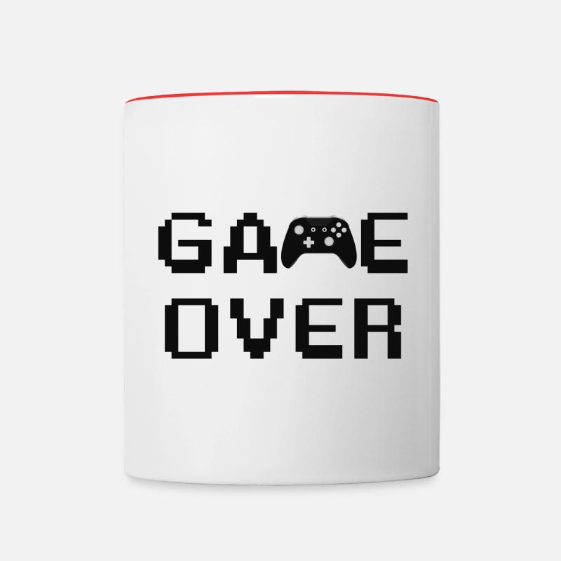 Manette Game Over - Mug contrasté - blanc/rouge