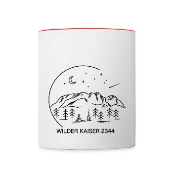 Wilder Kaiser Finisher Berg Wandern Kitzbühel - Tasse zweifarbig - Weiß/Rot - Vorne