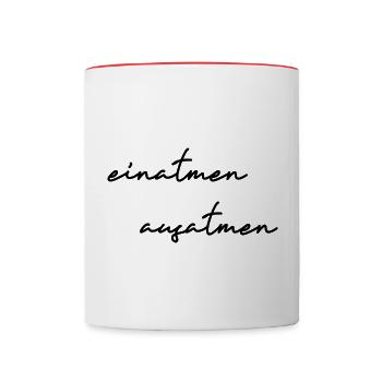 Meditation Einatmen Ausatmen Yoga und Pilates - Tasse zweifarbig - Weiß/Rot - Vorne
