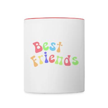 Meilleurs ami - Mug contrasté - blanc/rouge - Devant