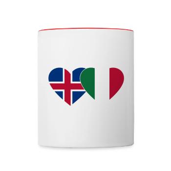 Iceland Italy Flag Heart - Contrasting Mug - white/red - Front