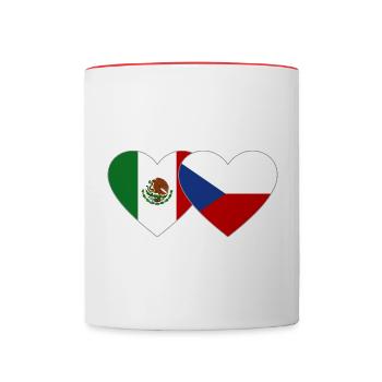 Mexiko Tschechien Flagge Herz - Tasse zweifarbig - Weiß/Rot - Vorne