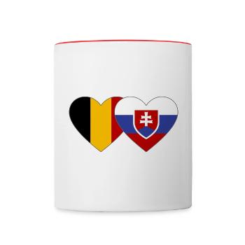 Belgien Slowakei Flagge Herz - Tasse zweifarbig - Weiß/Rot - Vorne