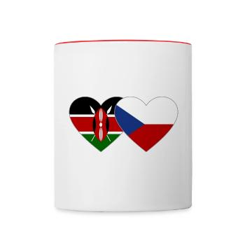 Kenya République tchèque Flag Heart - Mug contrasté - blanc/rouge - Devant