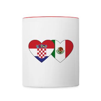 Croatia Mexico Flag Heart - Contrasting Mug - white/red - Front