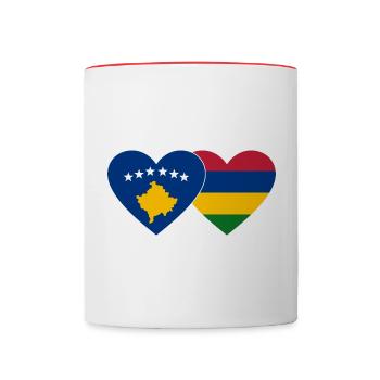 Bosnia Mauritius Flag Heart - Contrasting Mug - white/red - Front