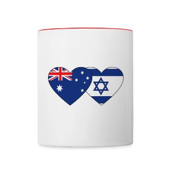 Australie Israël Flag Heart - Mug contrasté - blanc/rouge - Devant