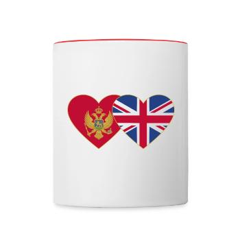 Montenegro England Flagge - Tasse zweifarbig - Weiß/Rot - Vorne