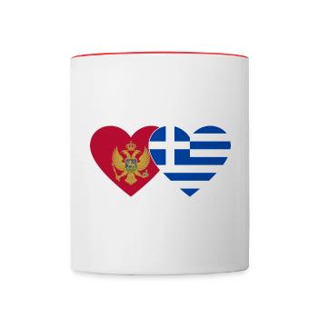 Montenegro Griechenland Flagge - Tasse zweifarbig - Weiß/Rot - Vorne