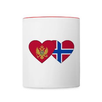 Montenegro Norwegen Flagge - Tasse zweifarbig - Weiß/Rot - Vorne