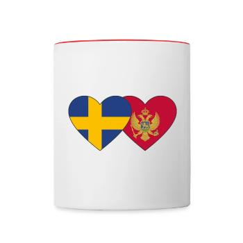 Schweden Montenegro Flagge - Tasse zweifarbig - Weiß/Rot - Vorne