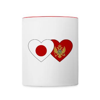 Japan Montenegro Flagge - Tasse zweifarbig - Weiß/Rot - Vorne