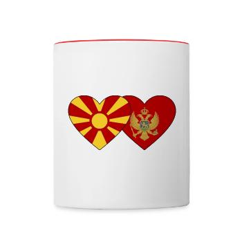 Makedonien Montenegro Flagge - Tasse zweifarbig - Weiß/Rot - Vorne