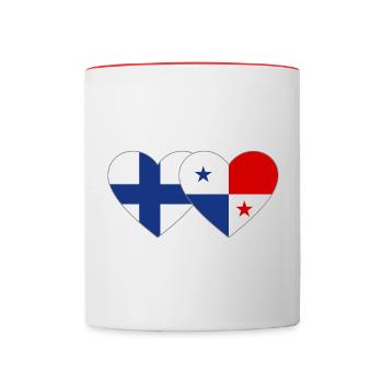 Finland Panama Flag Heart - Contrasting Mug - white/red - Front