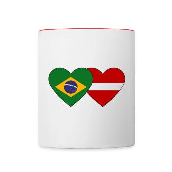 Brazil Latvia Flag Heart - Contrasting Mug - white/red - Front