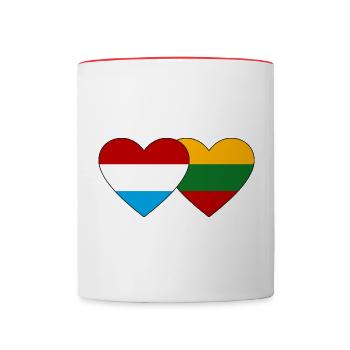 Luxembourg Lithuania Flag Heart - Contrasting Mug - white/red - Front