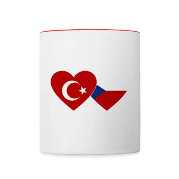 Türkei Tschechien Flagge Herz - Tasse zweifarbig - Weiß/Rot - Vorne