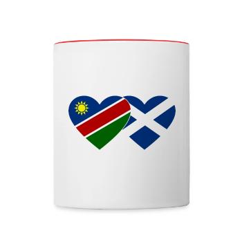 Namibia Schottland Flagge Herz - Tasse zweifarbig - Weiß/Rot - Vorne