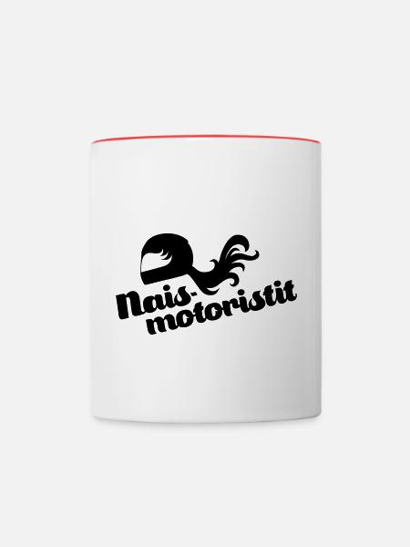 Facebook Frauen Motoren - Tasse zweifarbig - Weiß/Rot