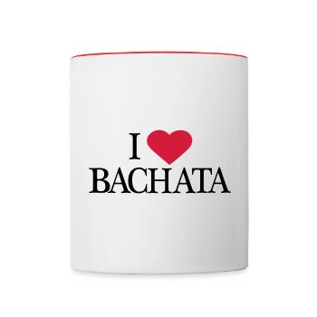 I love Bachata - Dance Shirt - Contrasting Mug - white/red - Front