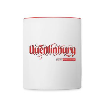Quedlinburg (Mittelalter-Edition) - Tasse zweifarbig - Weiß/Rot - Vorne
