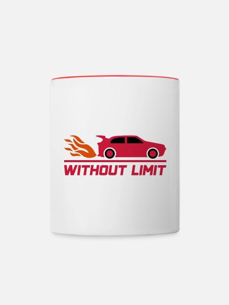 Without limit (Sportwagen) - Tasse zweifarbig - Weiß/Rot