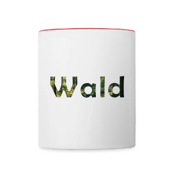 Wald Schriftzug - Tasse zweifarbig - Weiß/Rot - Vorne
