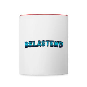Incriminating lettering Blue - Contrasting Mug - white/red - Front