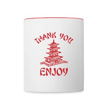 Merci Enjoy Asia - Mug contrasté - blanc/rouge - Devant