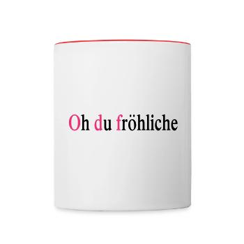 Jour de Noël - Mug contrasté - blanc/rouge - Devant