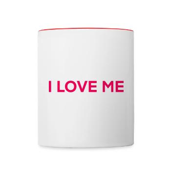 I LOVE ME - Contrasting Mug - white/red - Front
