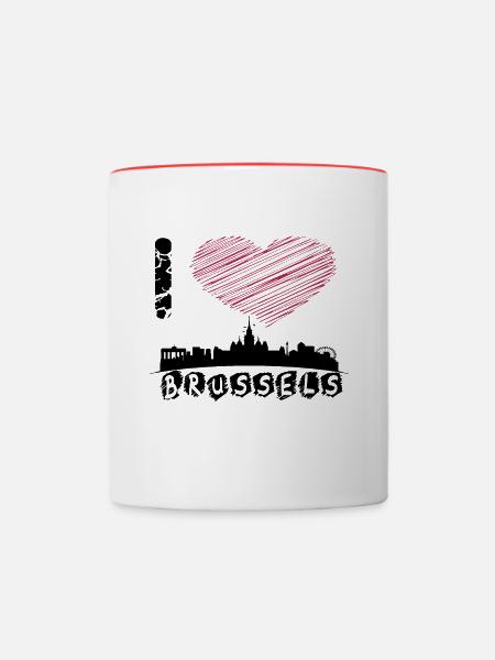 Brüssel - Tasse zweifarbig - Weiß/Rot