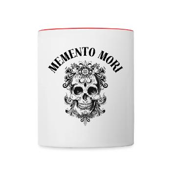 Ornate Skull - Contrasting Mug - white/red - Front