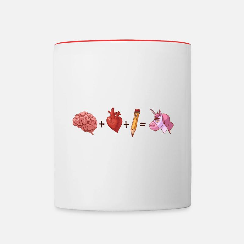 addition - Mug contrasté - blanc/rouge