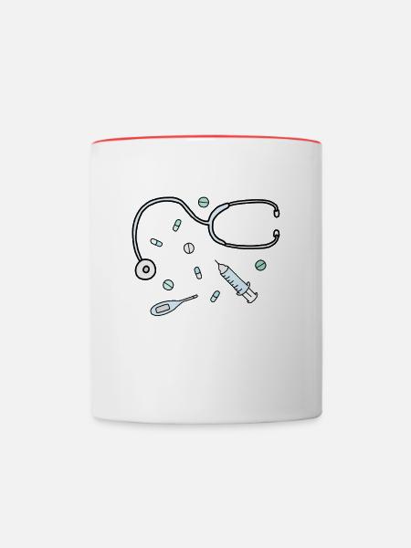 Medizin - Tasse zweifarbig - Weiß/Rot