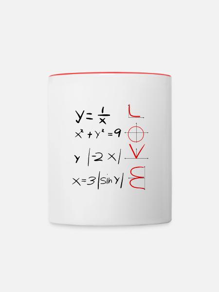 Love for Maths - Tasse zweifarbig - Weiß/Rot