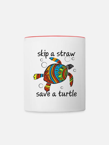 Skip a Straw - Tasse zweifarbig - Weiß/Rot