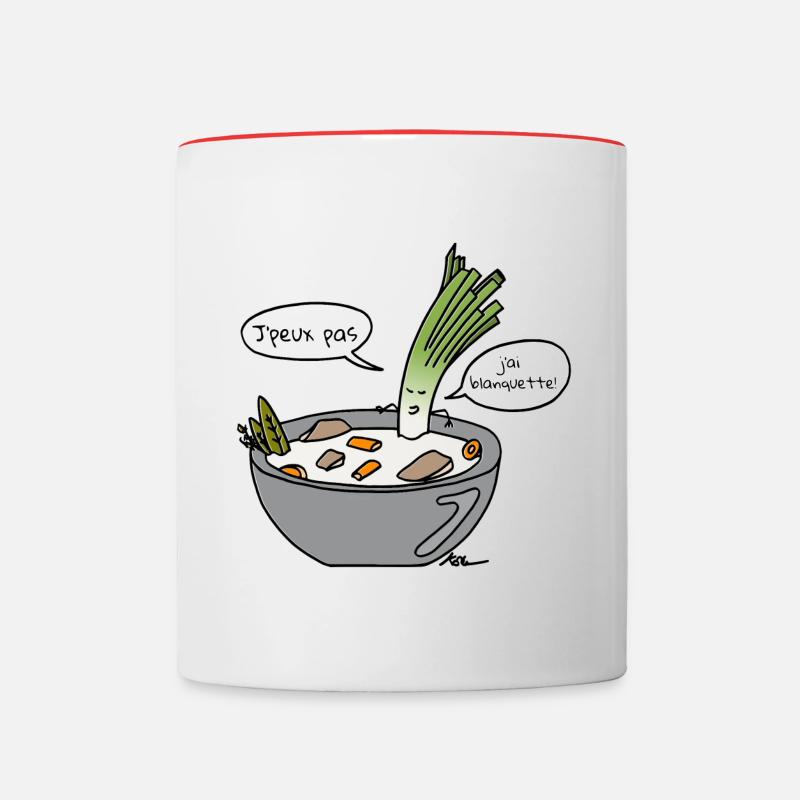 J'peux pas j'ai blanquette ! - Mug contrasté - blanc/rouge