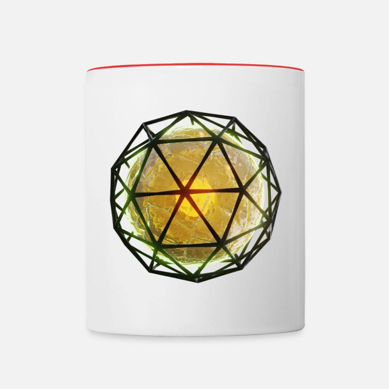 Kugel - Tasse zweifarbig - Weiß/Rot